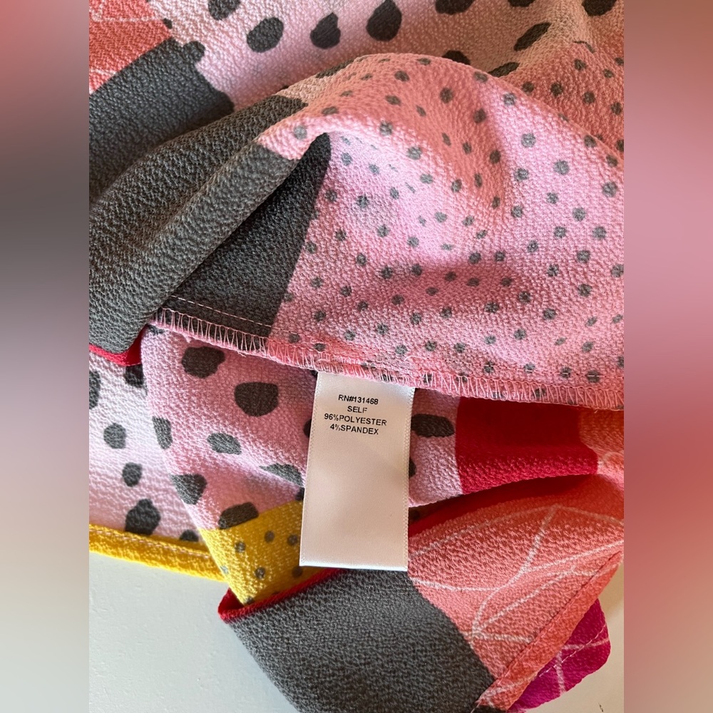 Fate Bishop Sleeve Patchwork Pattern Blouse Geome… - image 3